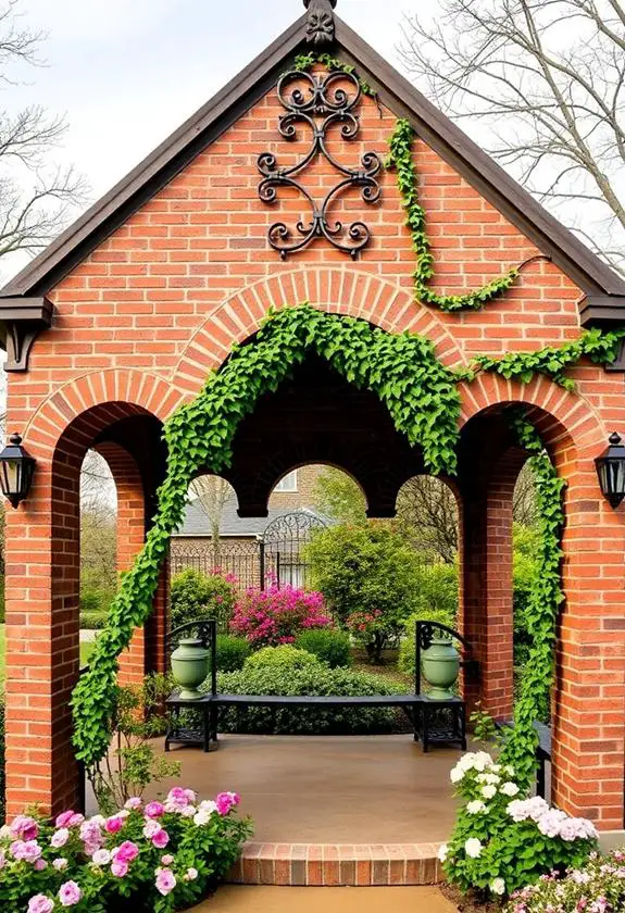 elegant victorian brick gazebo