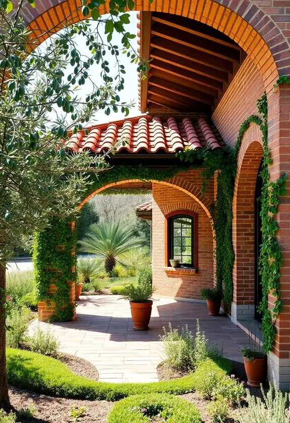 mediterranean brick pavilion design