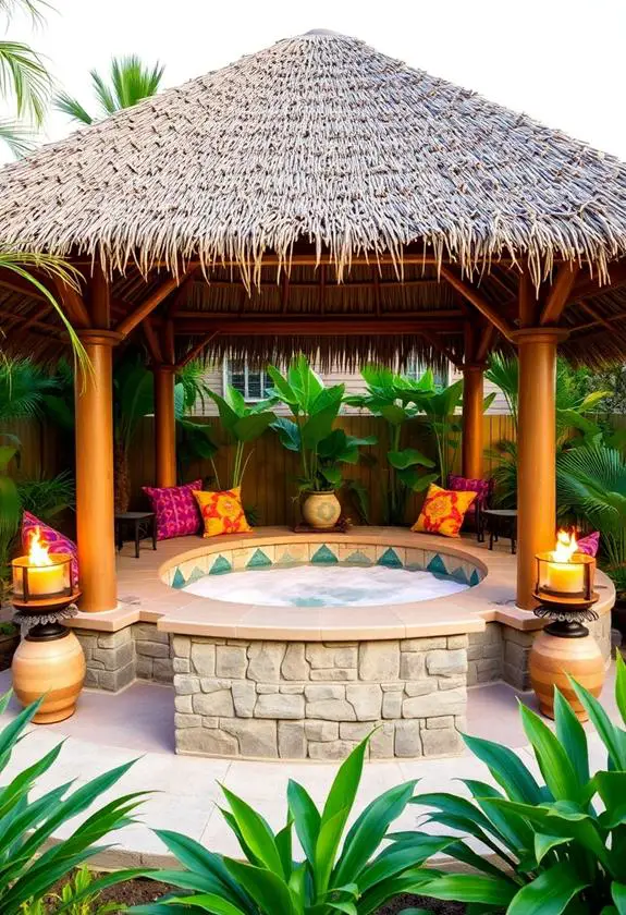 tropical themed hut design